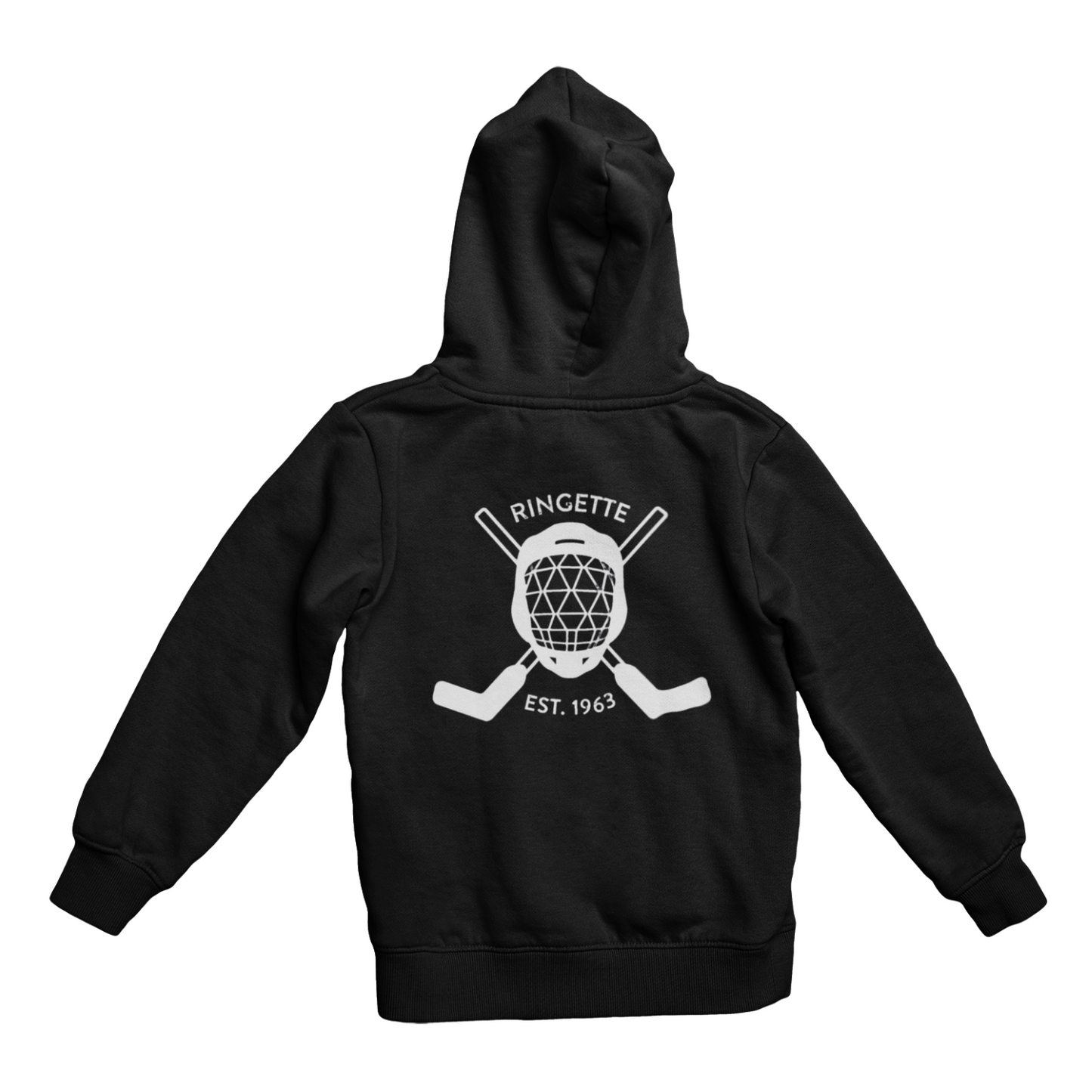 Ringette Goalie Hoodie | White on Black (YOUTH)