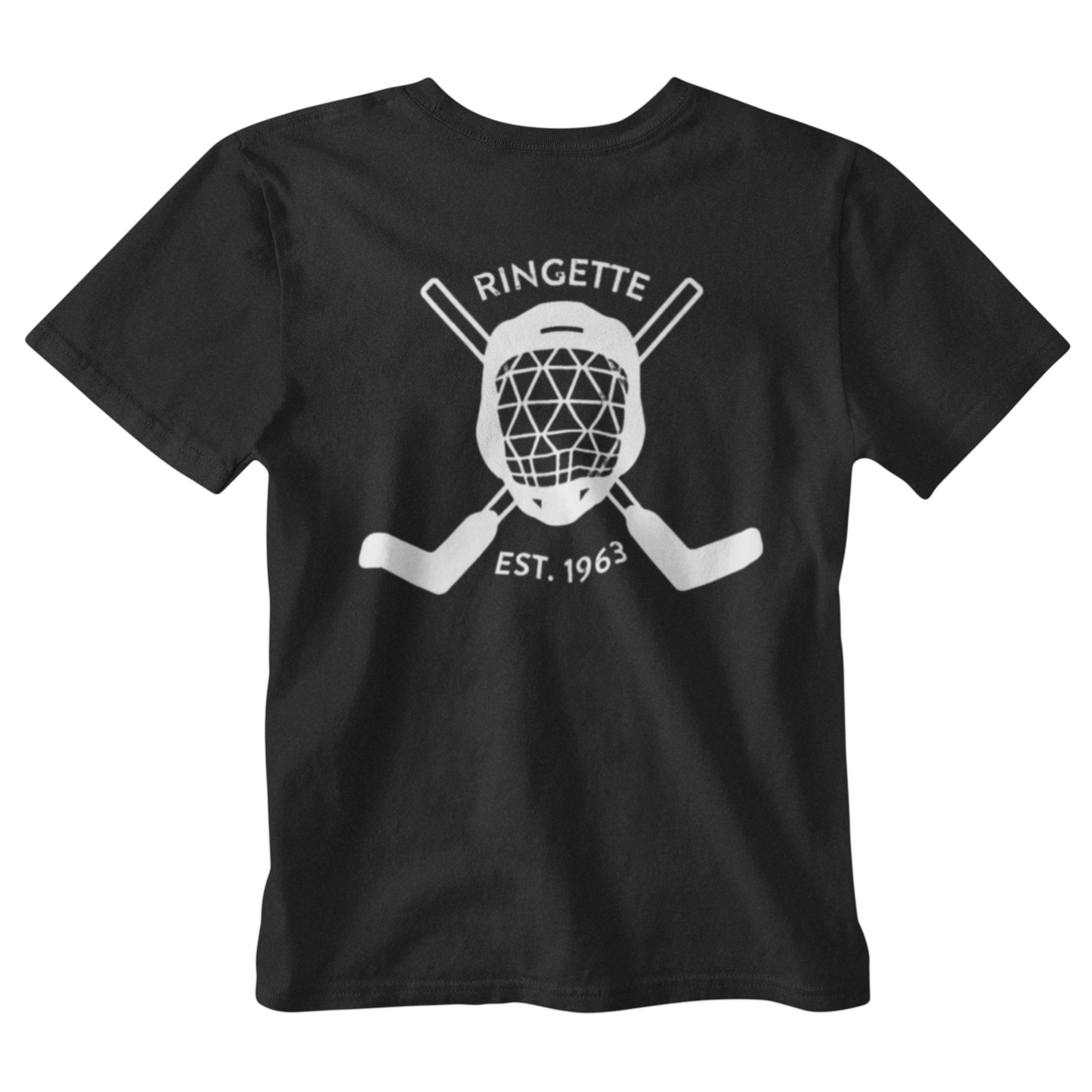 Ringette Goalie Tee | White on Black (ADULT)