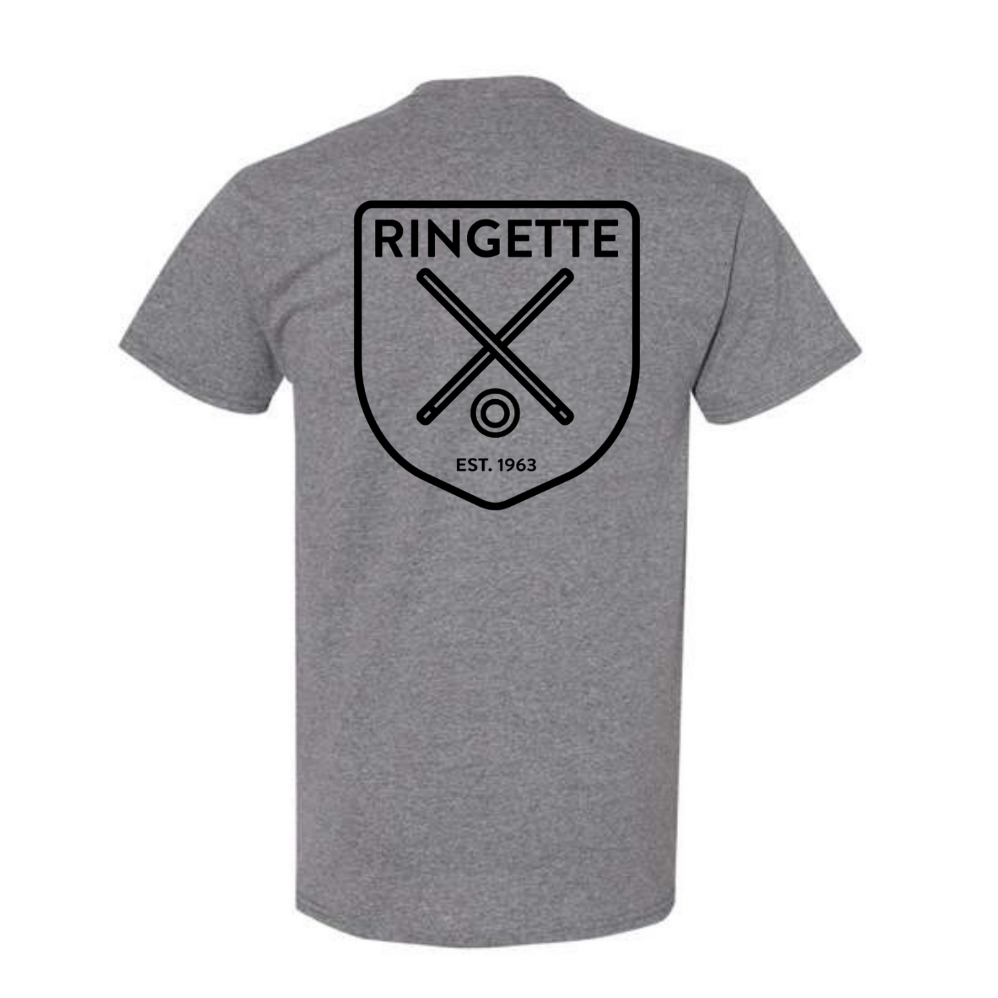Ringette Crest Tee | Black on Athletic Grey (YOUTH)