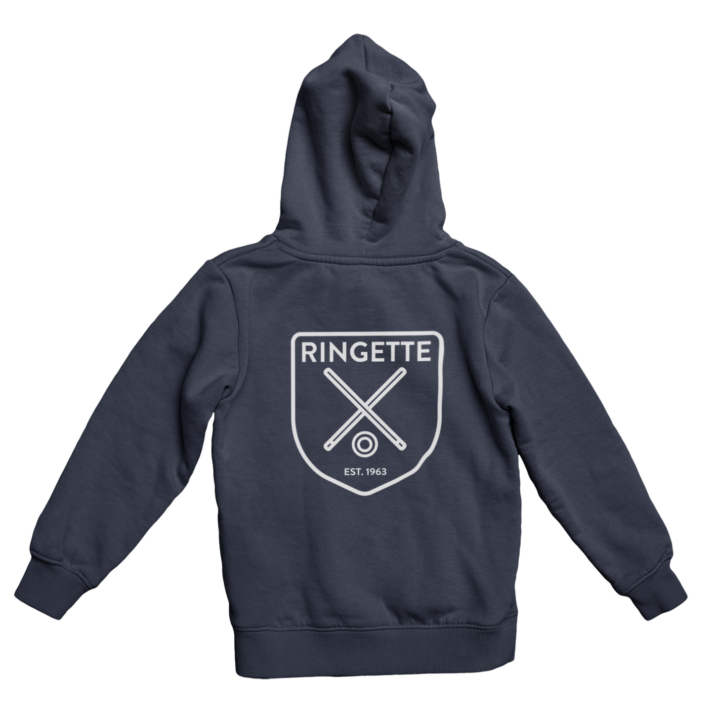 Ringette Crest Hoodie | White on Navy (YOUTH)