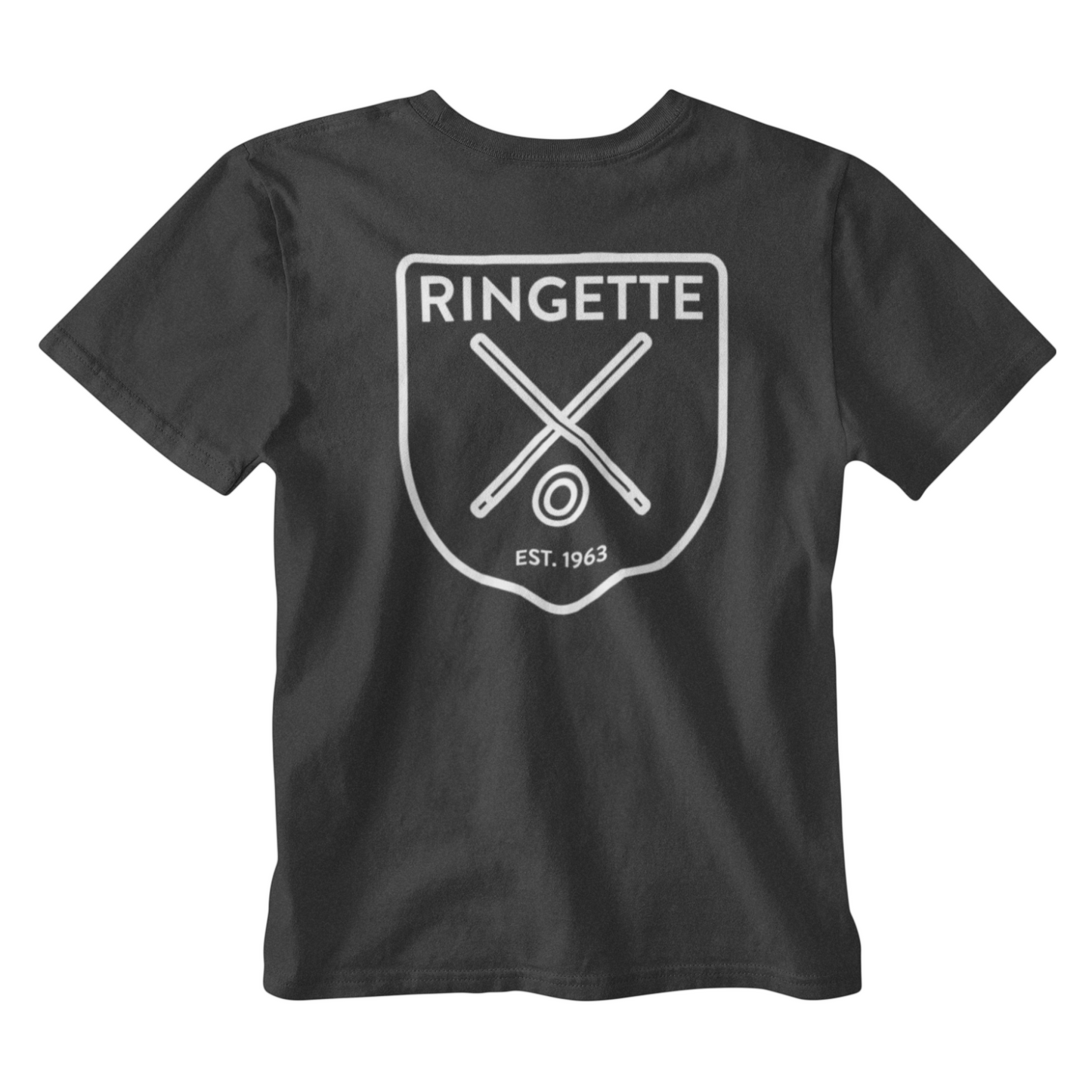 Ringette Crest Tee | White on Black (YOUTH)