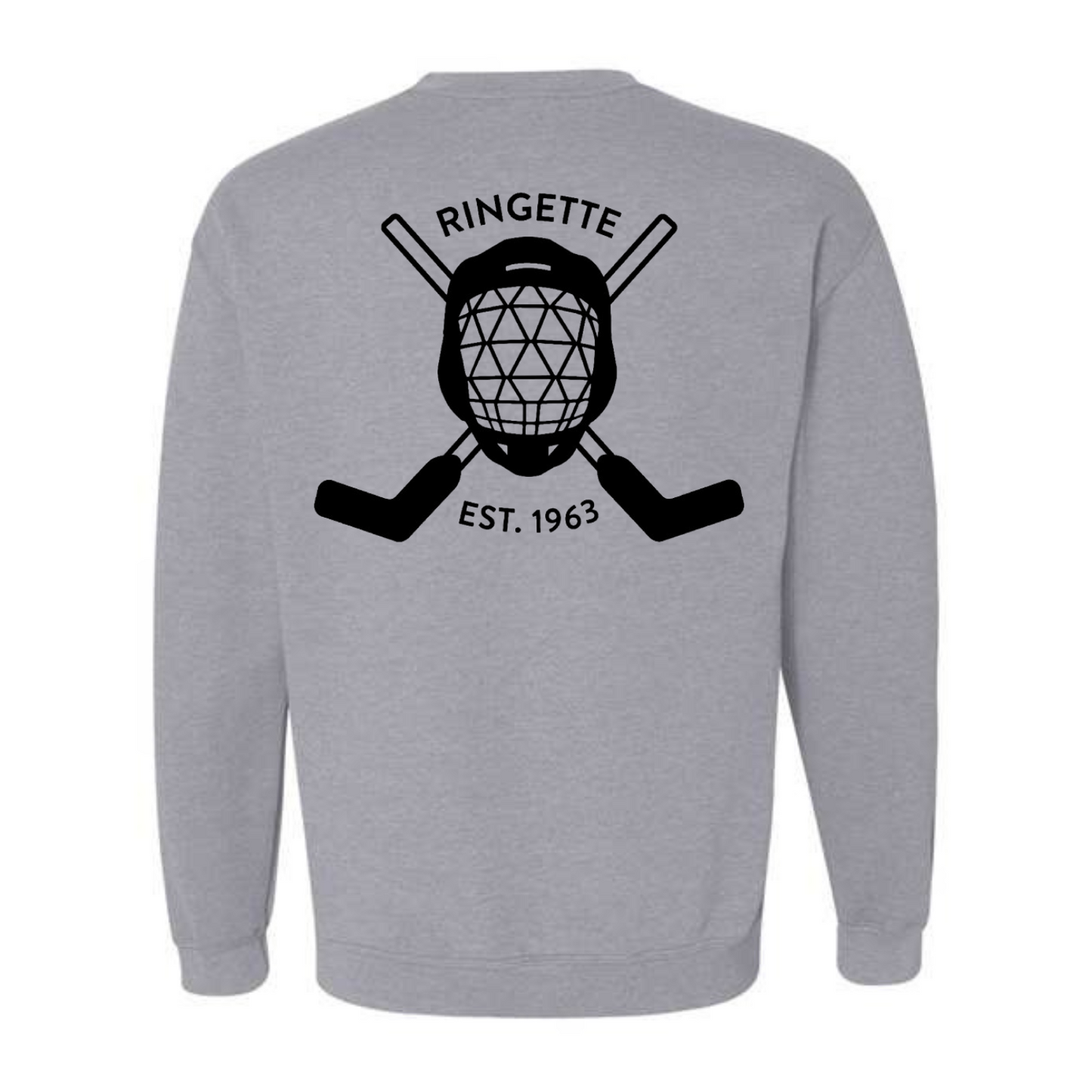 Ringette Goalie Crewneck | Black on Athletic Grey (YOUTH)