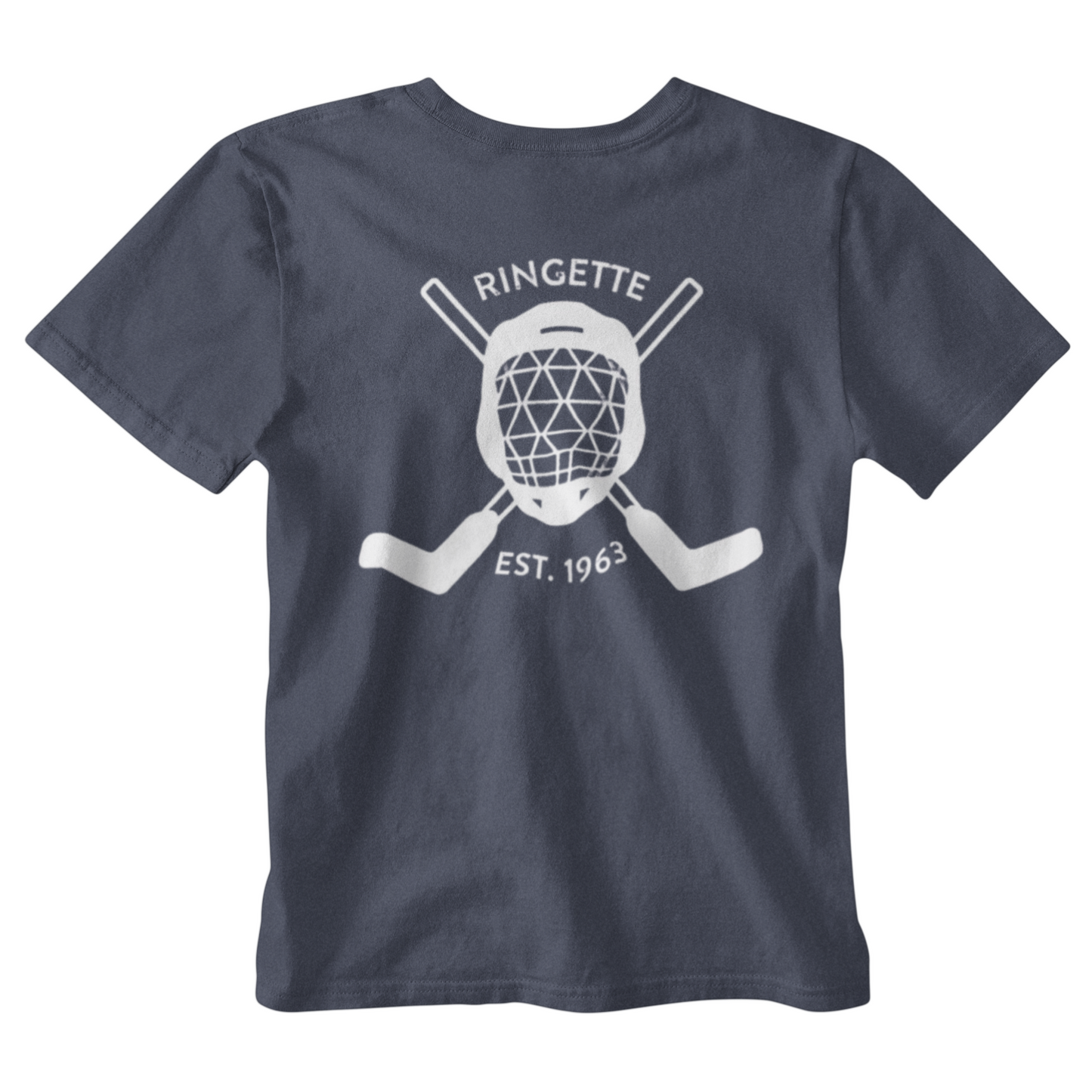 Ringette Goalie Tee | White on Navy (ADULT)
