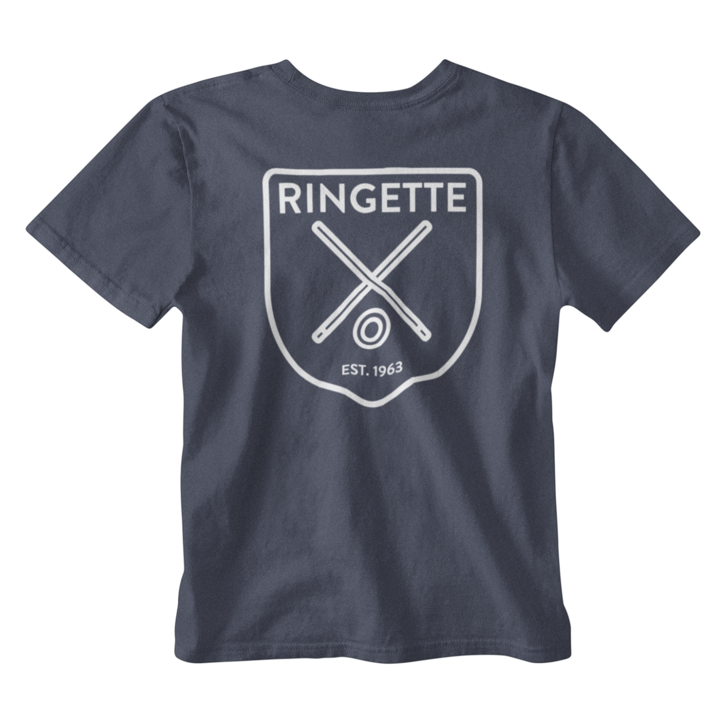 Ringette Crest Tee | White on Navy (ADULT)