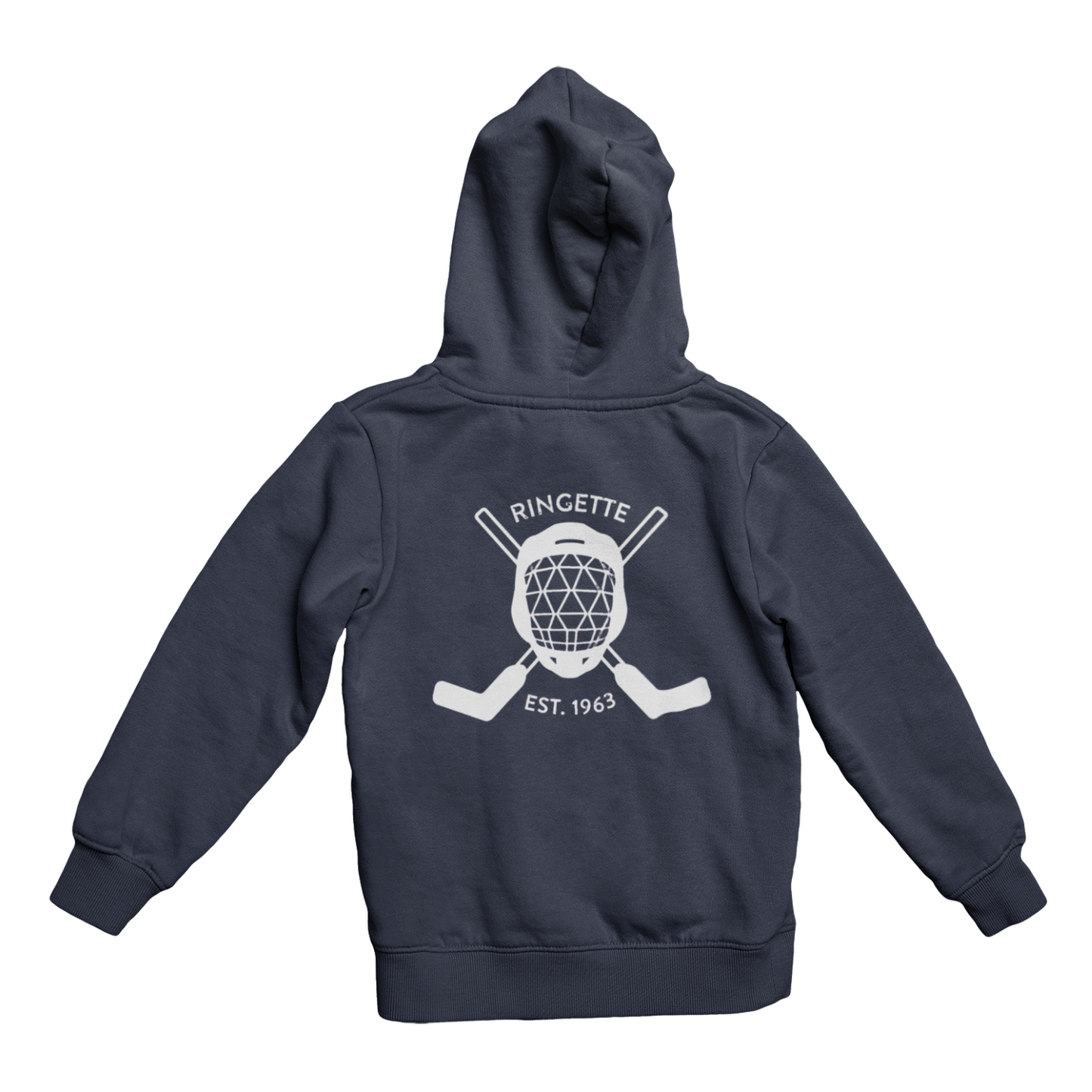 Ringette Goalie Hoodie | White on Navy (YOUTH)