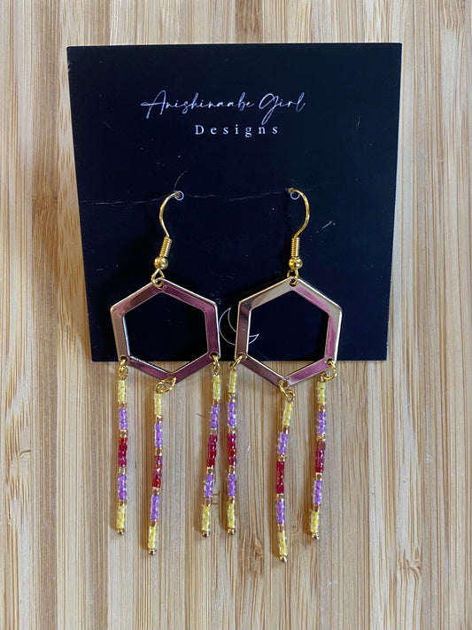 Hexagon Seed Bead Earrings