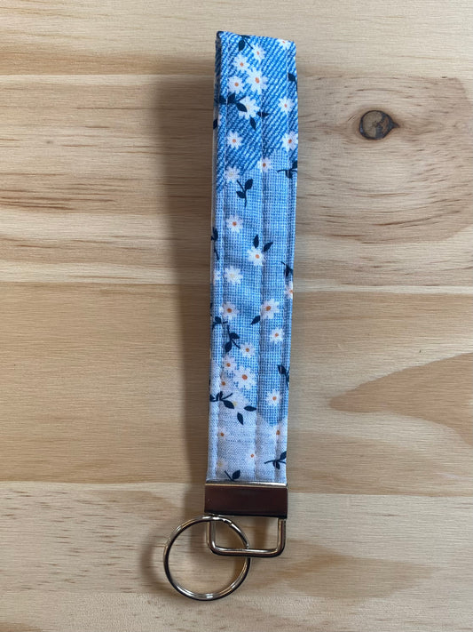 Blue Daisy Wristlet