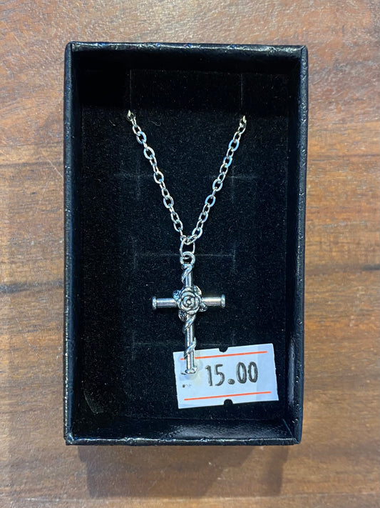 Rose Cross Necklace