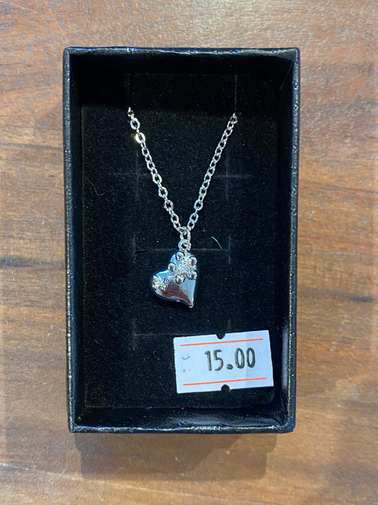 Heart and Flowers Necklace