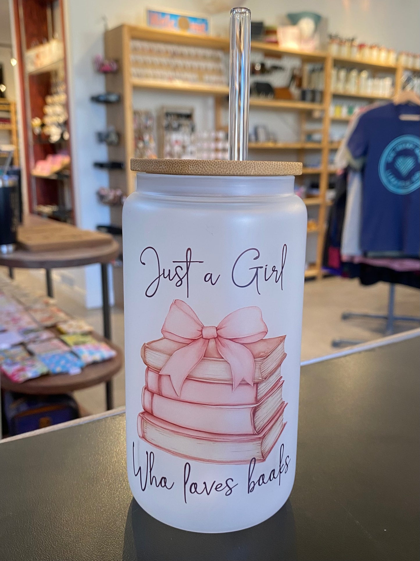 Just a Girl Frosted Glass Tumbler