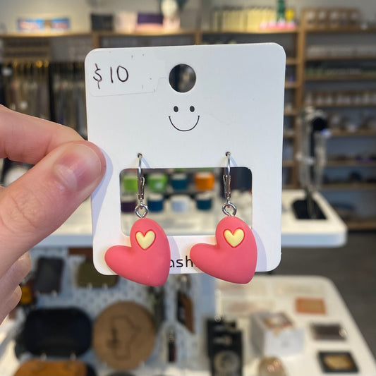 Pink Heart Earrings
