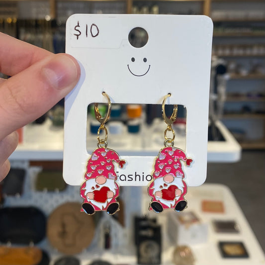 Gnomes with Hearts Earrings