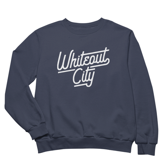 Whiteout City Script Crewneck