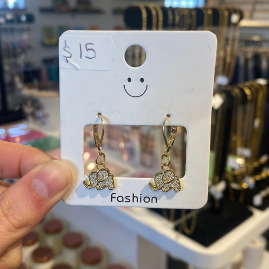 Golden Elephant Earrings