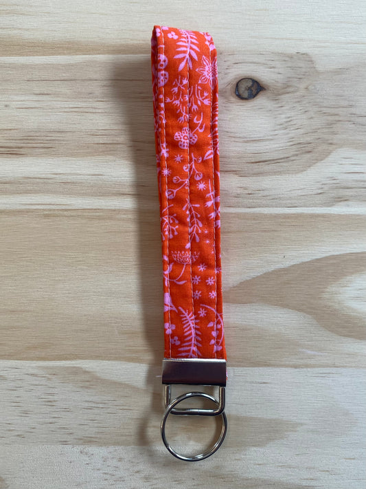 Red and Pink Floral Wristlet
