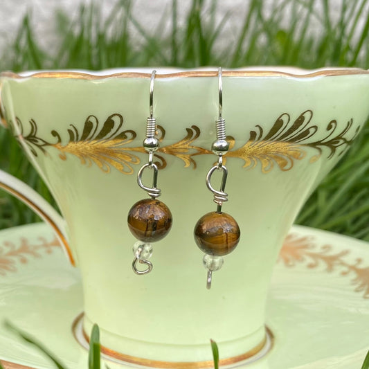 Tiger’s Eye Crystal Earrings