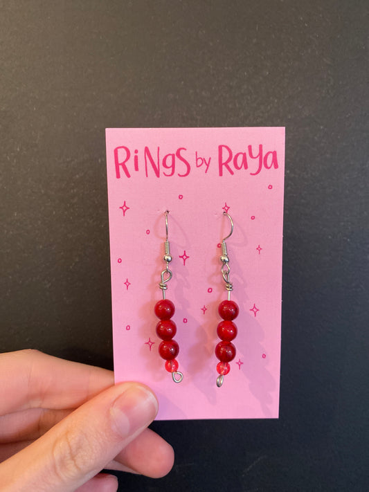 Red Quartzite Crystal Earrings
