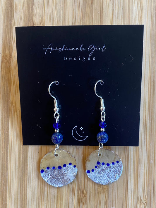 Blue Birch Bark Earrings