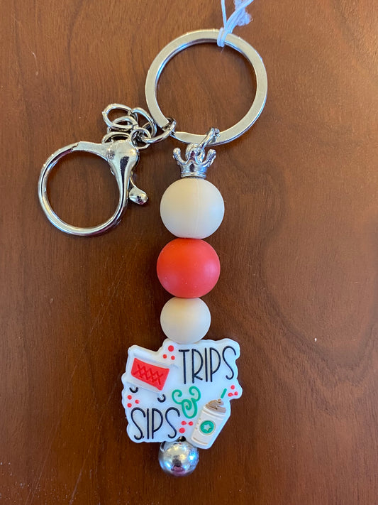 "Trips and Sips" Keychain