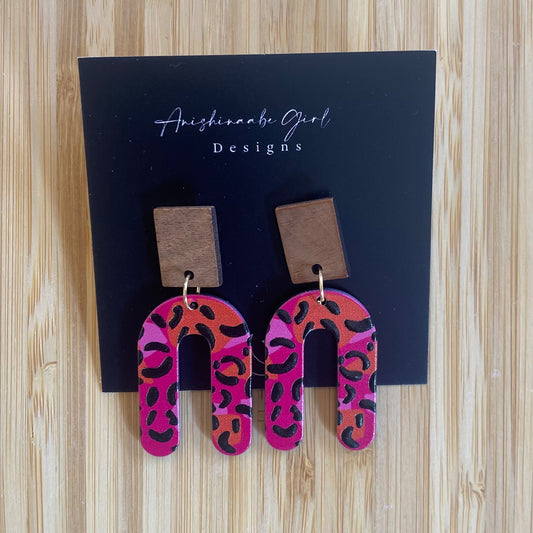 Leopard Print Acrylic Earrings