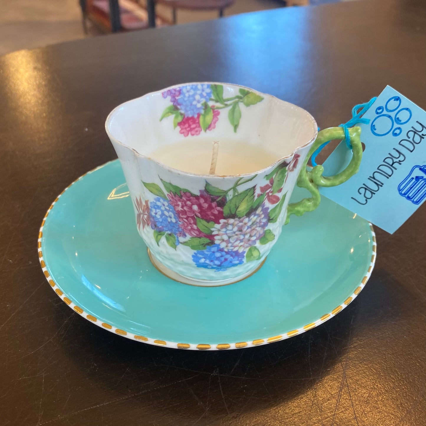 Laundry Day Teacup Candle
