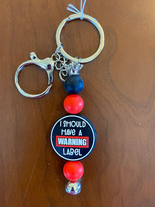 "Warning Label" Keychain