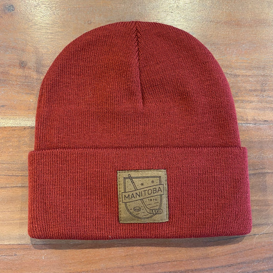 MB Hockey Toque | Chestnut on Maroon