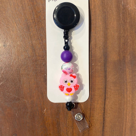 Pink Owl Keychain