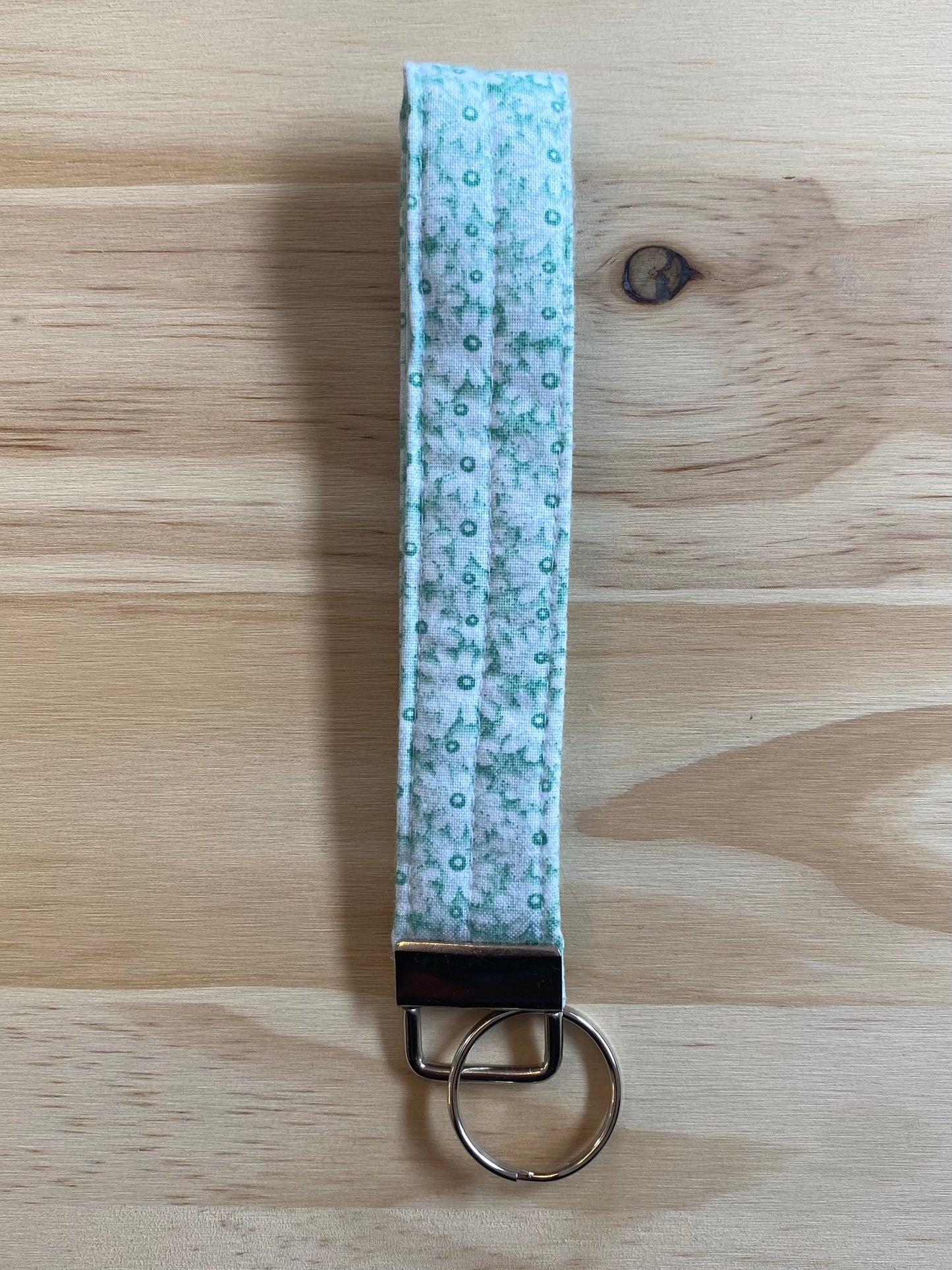 Mint Green Floral Wristlet