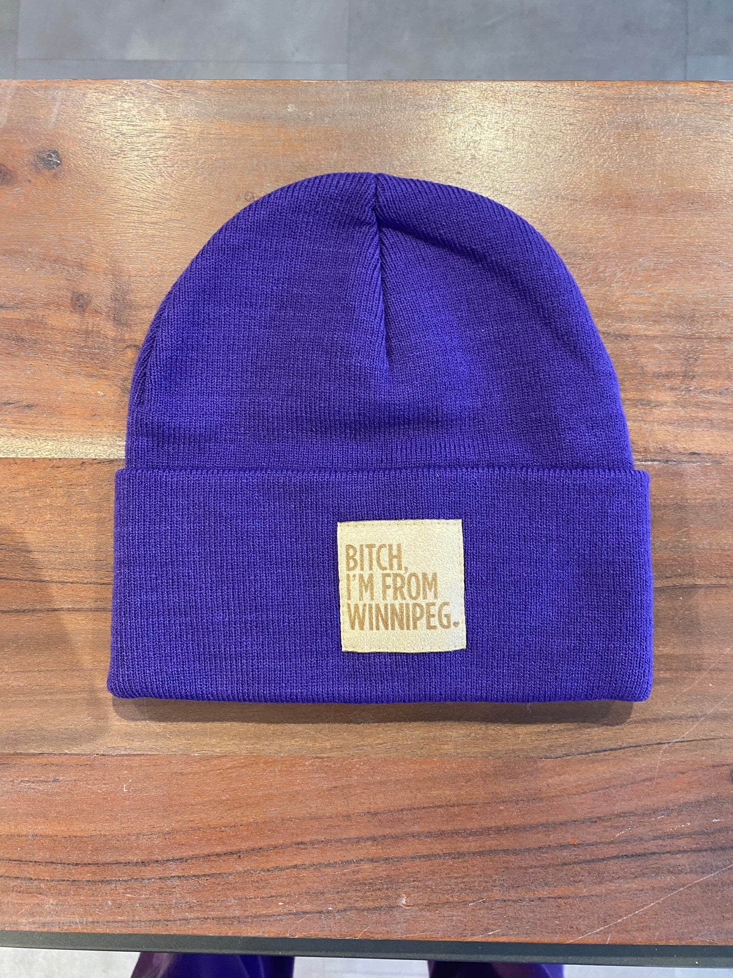 BIFW Toque | Natural on Purple