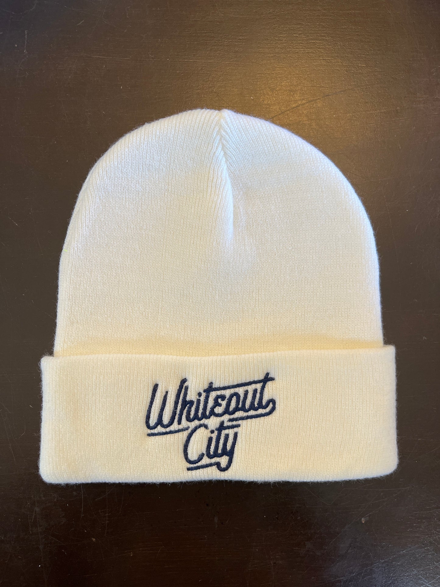 Whiteout City Toque | Navy on White
