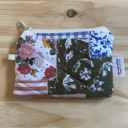 Mismatched Pattern Zipper Pouch