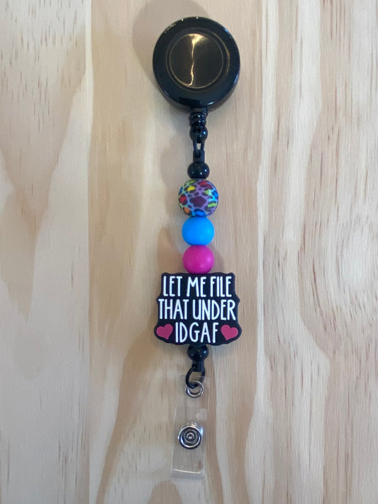 "IDGAF" Badge Holder