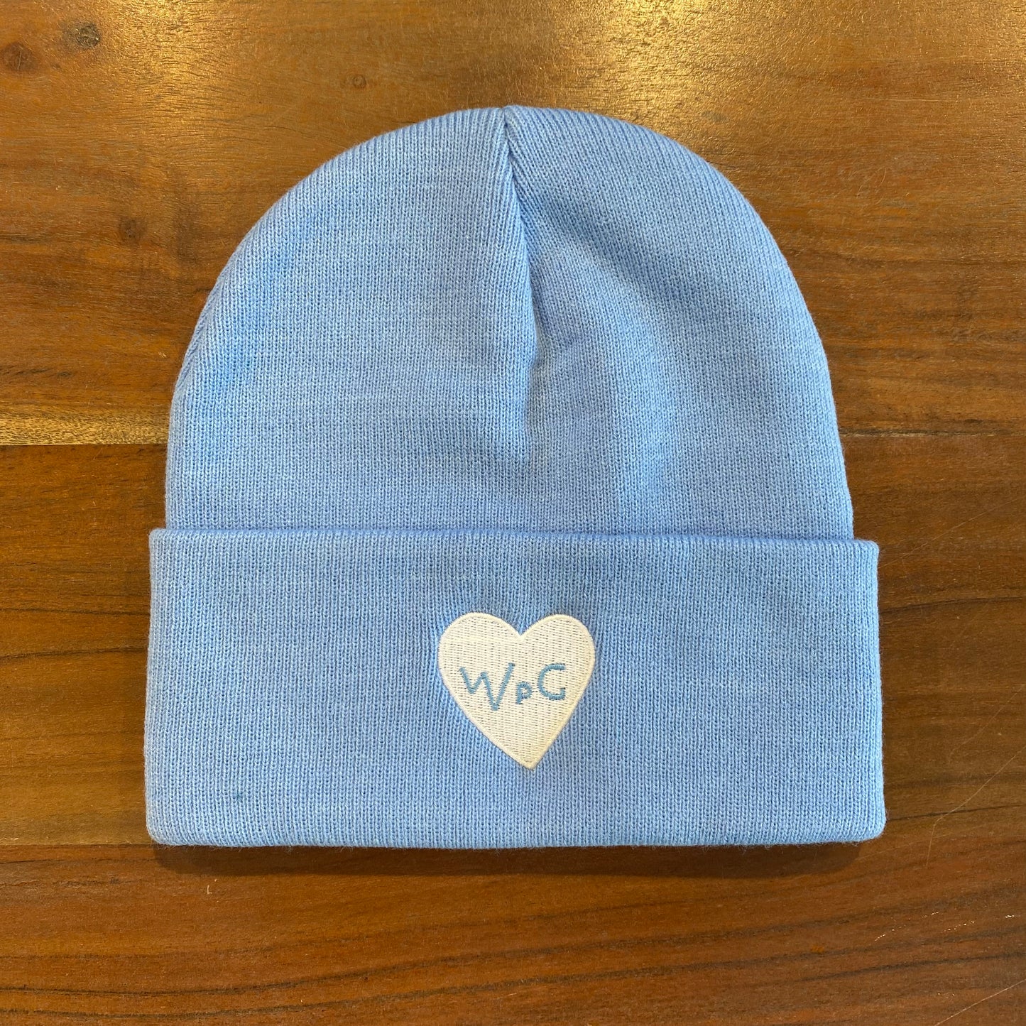WPG Heart Toque | White on Powder Blue