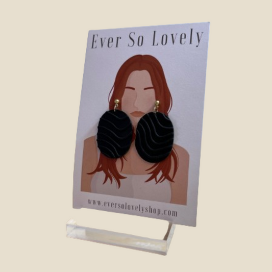 Black Wavy Earrings