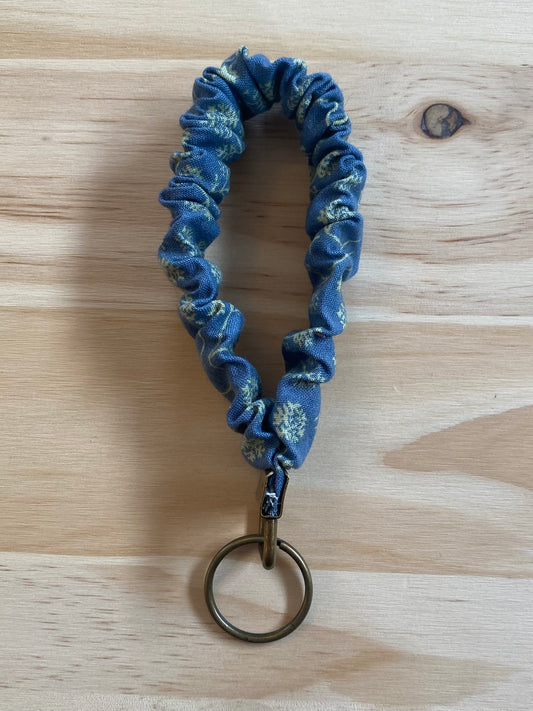 Blue and Green Floral Wristlet
