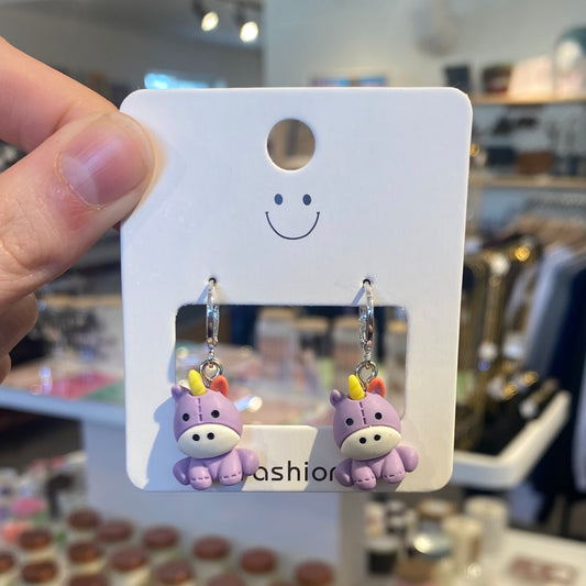 Purple Unicorn Earrings
