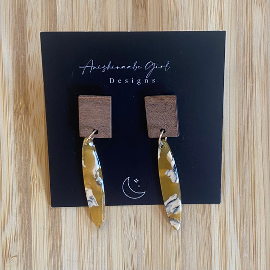 Yellow Acrylic Earrings