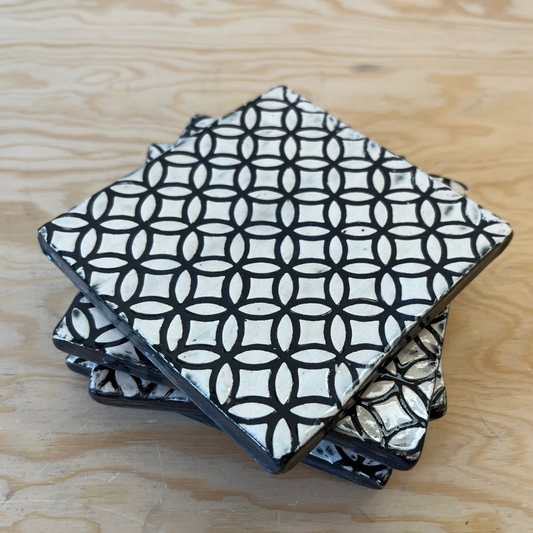 Geometric Ceramic Coasters | Set of Four