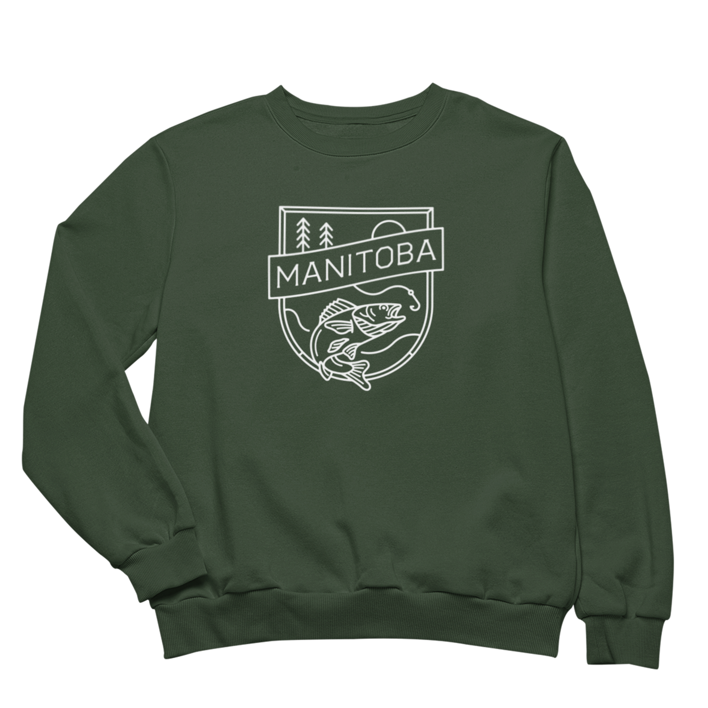 MB Angler Crewneck | White on Forest