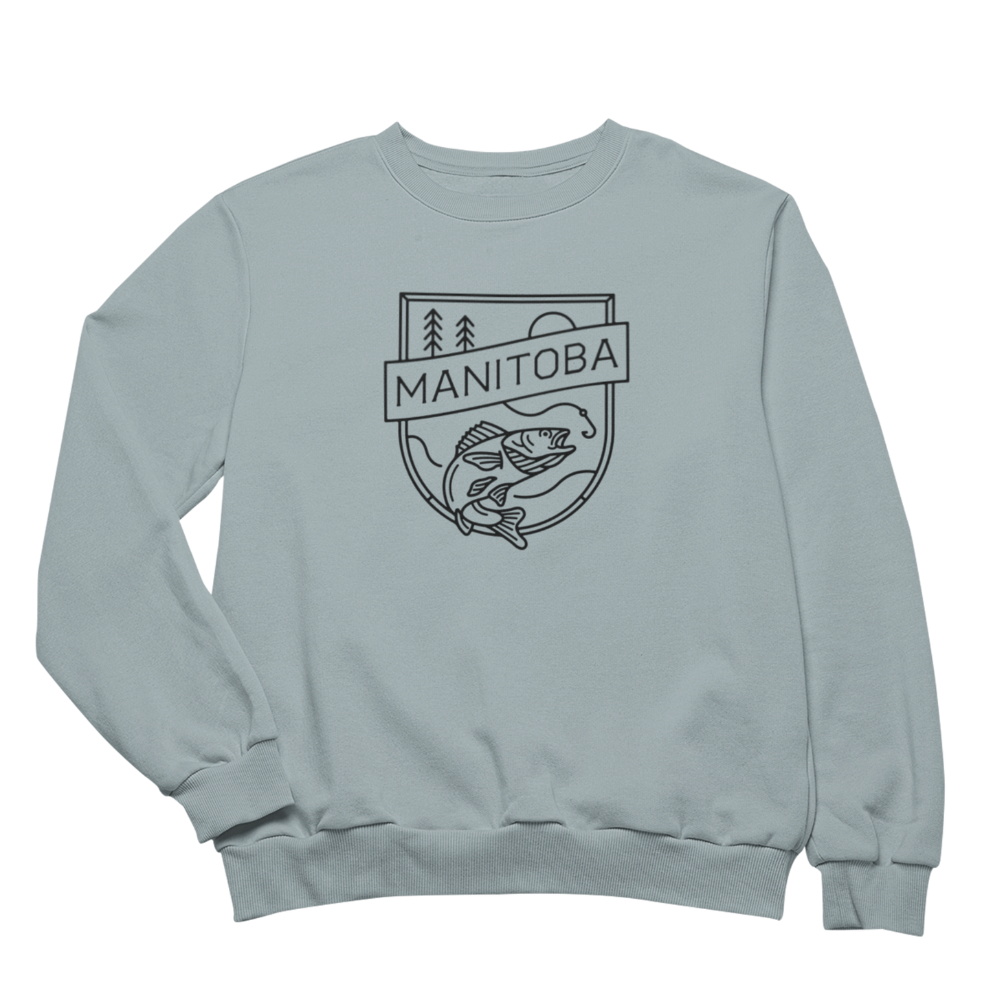 MB Angler Crewneck | Black on Sage