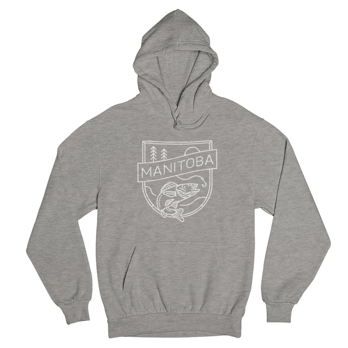 MB Angler Hoodie | White on Athletic Grey