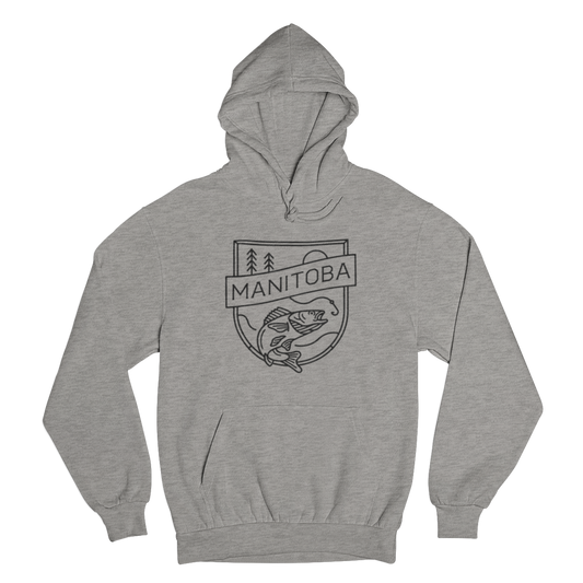 MB Angler Hoodie | Black on Athletic Grey