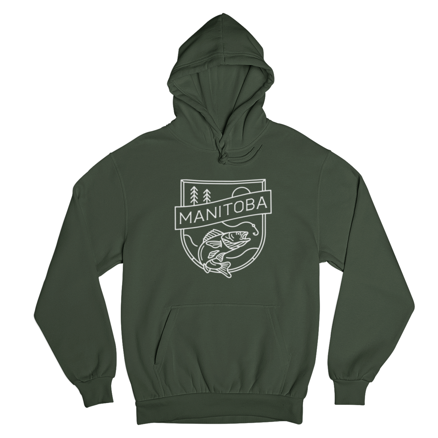 MB Angler Hoodie | White on Forest