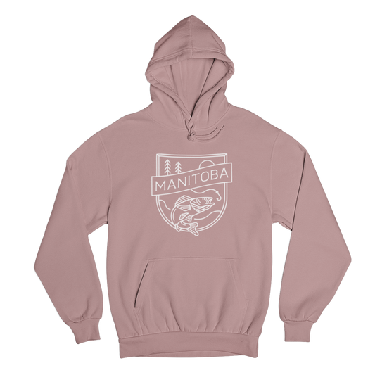 MB Angler Hoodie | White on Mauve