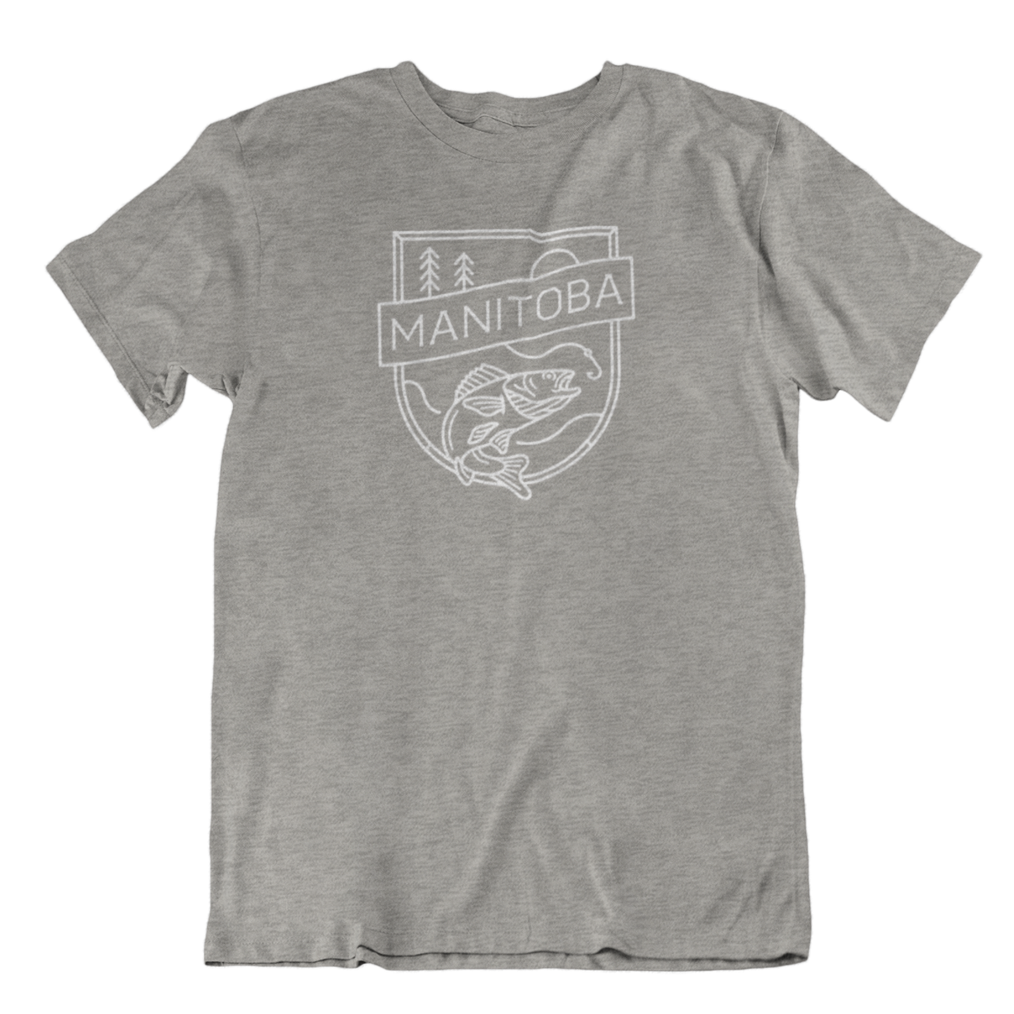 MB Angler Tee | White on Athletic Grey