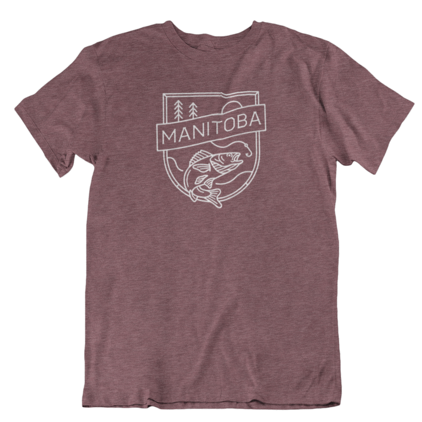 MB Angler Tee | White on Heather Maroon