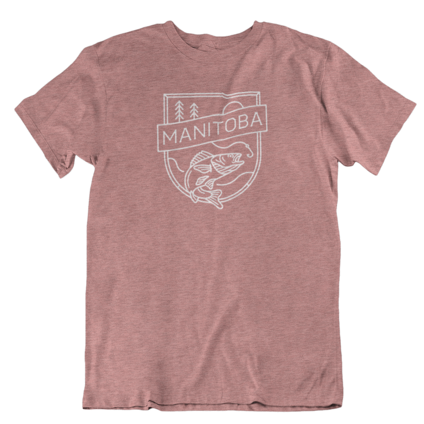 MB Angler Tee | White on Heather Mauve