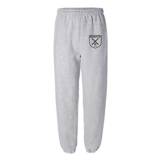 Ringette Crest Sweatpants | Black on Athletic (ADULT)
