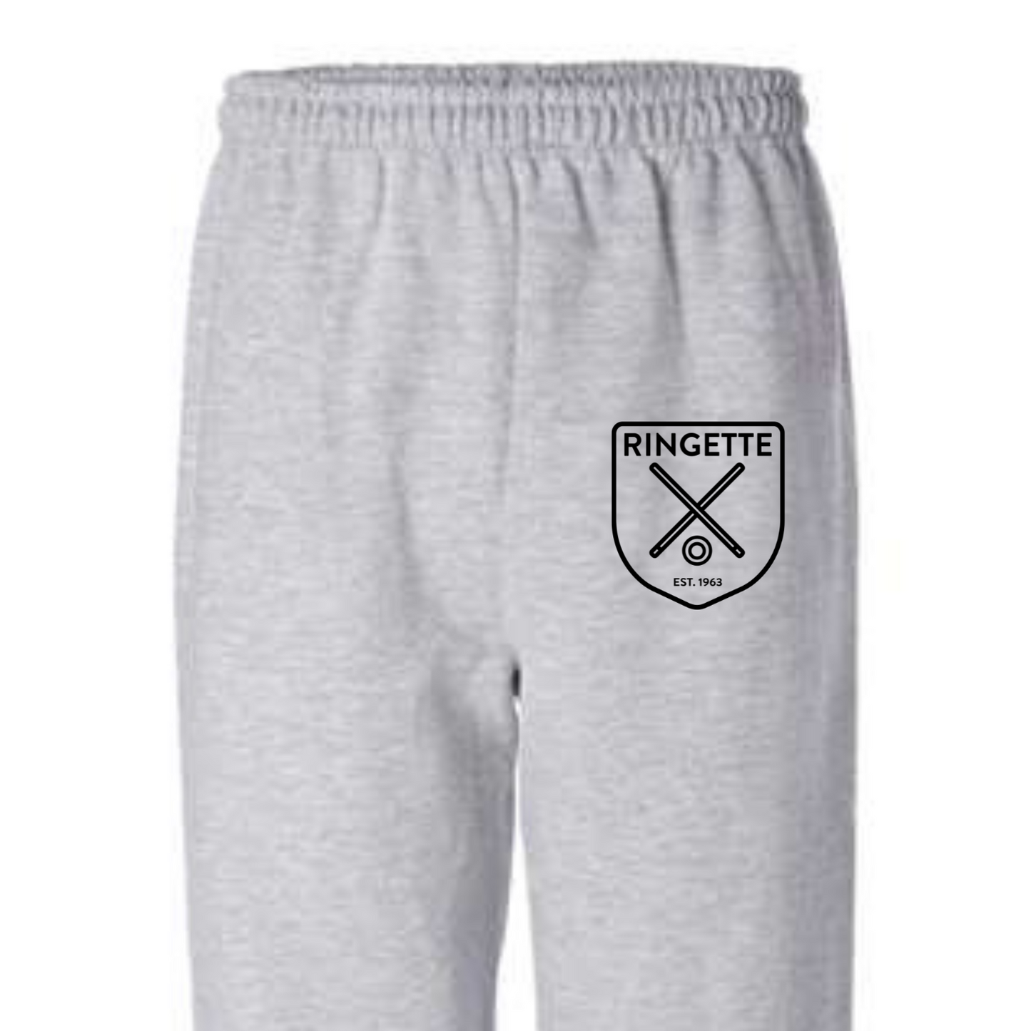 Ringette Crest Sweatpants | Black on Athletic (ADULT)